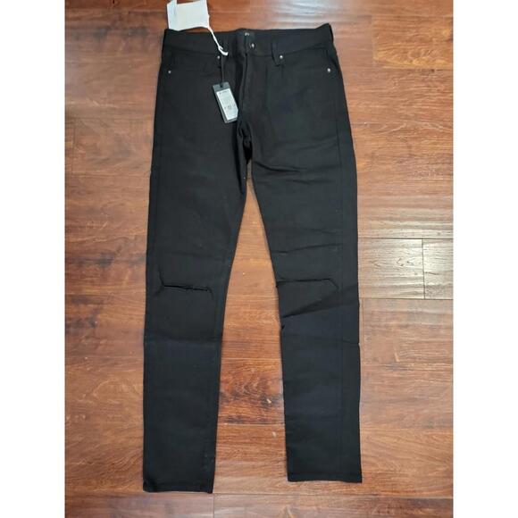 RAW PITCH BLACK 32 X34 REVEND SKINNY